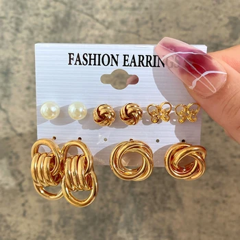 Новые Золотые серьги с полой Бабочкой, металлические серьги-кольца, Геометрический круг, Жемчужный Твист, Модные украшения для женщин