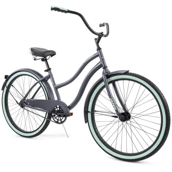 Женский велосипед Huffy 26 дюймов Cranbrook Comfort Cruiser с рамой Perfect Fit, серый, для велоспорта