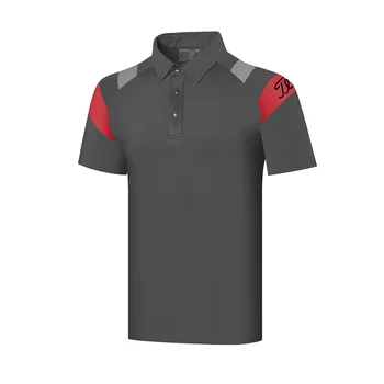 Новая мужская летняя футболка для гольфа с коротким рукавом, быстросохнущая дышащая футболка, впитывающая пот, Свободные мужские рубашки для гольфа для активного отдыха