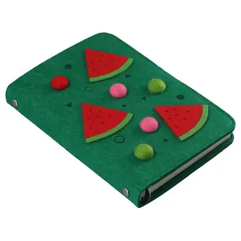 Зеленый Блокнот A6 из мягкой кожи, высококачественный фетровый Блокнот с арбузом, Офисная бухгалтерская книга Красной руки