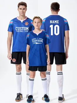 Детские футбольные майки, тренировочный комплект для взрослых, мужские и женские молодежные игровые майки, футбольные футболки с принтом на заказ с короткими рукавами
