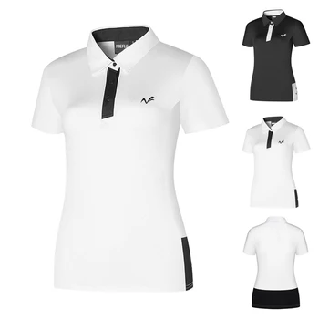 Летняя женская футболка для гольфа с короткими рукавами, для отдыха на природе, тонкая модная спортивная рубашка-поло, износостойкая рубашка с защитой от скатывания