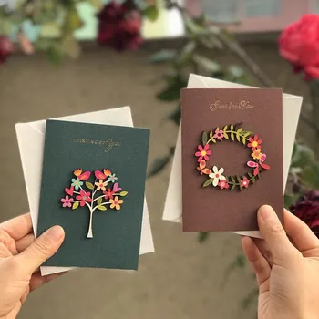 Открытка на день благодарения 3D поздравительные открытки с конвертом праздничная открытка подарок на день рождения для мамы и папы