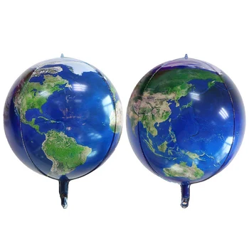1ШТ 22-дюймовый 4D Глобус Земли Фольгированный воздушный шар День Земли Карта мира Воздушный шар День рождения Украшения для детских образовательных принадлежностей