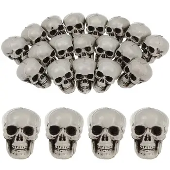 18 шт. Мини-пластиковый череп, Ужасающий Скелет, украшение для розыгрыша на Хэллоуин, реквизит для украшения вечеринки в доме с привидениями.