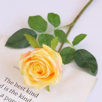 Искусственный цветок, привлекающая внимание яркая цветочная композиция, Длинный стебель, искусственная шелковая роза, искусственный цветок, обустройство дома