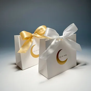 Бумажный пакет Ид-Ай-Адха Коробки для упаковки конфет Ид Мубарак Сумка для мусульманского Исламского фестиваля Украшения для семейного ужина