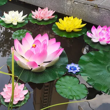 Украшение патио, искусственный цветок Лилии для декора сада, украшение пруда с водопадом, украшение аквариума, Мини-Солнечный пруд, лотос