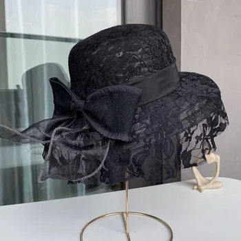 Нарядная кепка с атласной лентой в стиле Ретро, Летняя шляпа от Солнца для женщин, Церковный дизайнер, Кутюрная Кепка для новобрачных, Кентукки, Дерби, Шляпа с защитой от ультрафиолета