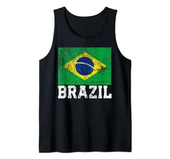 100% Хлопок Бразильский Флаг Бразилии Национальная Гордость Семейные Корни Мужчины Женщины Майка МУЖЧИНЫ Черные Футболки Размер S-3XL