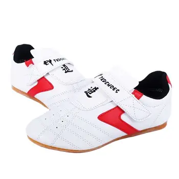 Обувь для тхэквондо Кроссовки для боевых искусств Бокс Каратэ Кунг-фу Тайцзи Обувь Кроссовки в красную полоску Легкая обувь