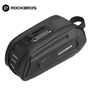Официальная сумка Rockbros Hard Shell Объемом 1,7 л, 1,5 л, большая вместимость, задняя велосипедная сумка на подседельный штырь, Светоотражающие Водонепроницаемые велосипедные сумки MTB сзади.