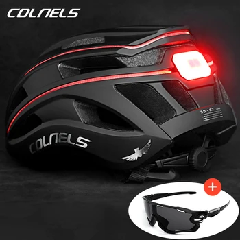 Профессиональный велосипедный шлем COLNELS, USB-зарядка, задний фонарь со световой полосой, Спорт на открытом воздухе, Шоссейный Велосипедный шлем