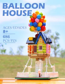 Почтальон MOC, городской эксперт по архитектуре, Скульптура дома на воздушном шаре, классические строительные блоки, игрушки для друзей, подарки для мальчиков и детей