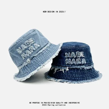 Высококачественные полированные шляпы нищих для мужчин и женщин, хип-хоп-стрит, японское ретро, крутые буквы на лице, маленькая джинсовая кепка-ведро
