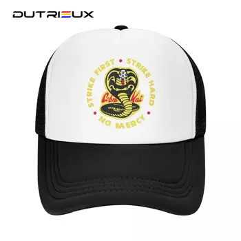 DUTRIEUX Панк Унисекс Cobra Kai Strike First Шляпа дальнобойщика с логотипом Cobra для взрослых Бейсбольная кепка The Karate Kid в стиле хип-хоп Snapback кепки S