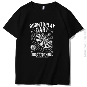 Футболка Born To Play Dart для мужчин, модные графические футболки, Летние футболки в стиле харадзюку, Топы, футболка с коротким рукавом, Мужская одежда