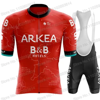 Команда Arkea Велоспорт Джерси 2023 Комплект С коротким рукавом Мужчины Франция Красная Одежда Рубашки для шоссейных велосипедов Костюм Велосипедный Нагрудник Шорты MTB Ropa