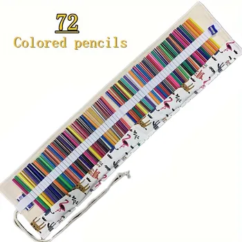 Дешевый набор цветных карандашей 2 В 1 12/24/48, Портативный пенал для хранения канцелярских принадлежностей, детские профессиональные цветные карандаши для рисования