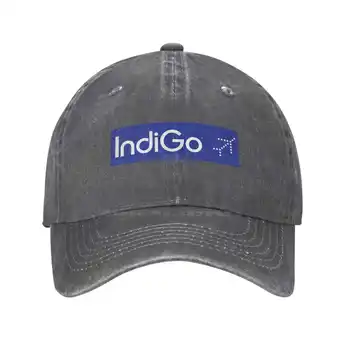 Логотип IndiGo с графическим логотипом бренда, высококачественная джинсовая кепка, вязаная шапка, бейсболка