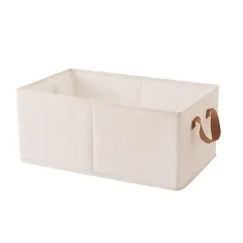 Хлопчатобумажный ящик для хранения, Складной тканевый ящик для хранения, Влагостойкие контейнеры для хранения Без крышки, Складной белый ящик для хранения, моющийся