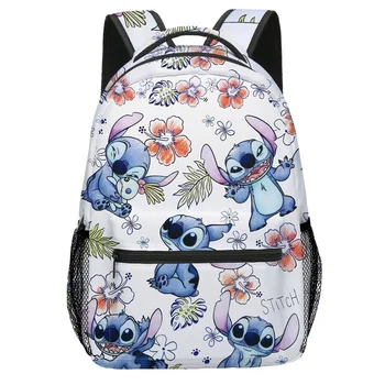 Школьный ранец из мультфильма Disney Stitch для мальчиков и девочек, модный рюкзак для учащихся начальных классов, сумка для ремня безопасности на воздушной подушке большой емкости