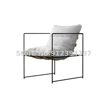 Скандинавское простое железное искусство одноместный диван-кресло для отдыха современное кафе дизайнерский кабинет ленивый тканевый диван-кресло