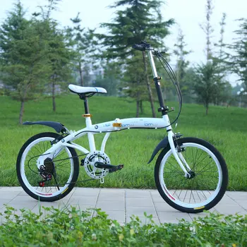 20-дюймовый Складной горный велосипед, велосипед с регулируемой скоростью, Двухдисковый тормоз, Передняя вилка со встроенным ободом из магниевого сплава