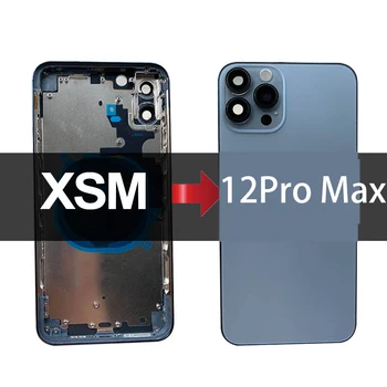 Корпус задней крышки из нержавеющей стали DIY Для Замены задней батареи XS Max до 12Pro Max В Средней Рамке XSMax, как корпус 12Pro Max