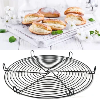 KX4B 12-дюймовые круглые охлаждающие подставки для приготовления пищи, можно мыть в духовке и посудомоечной машине, круглая форма для кекса