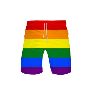 ЛГБТ Мода Купальники Мужчины Женщины Пляжные шорты Радужный флаг Лесбиянки Геи Плавки Шорты для плавания Пляжная одежда одежда