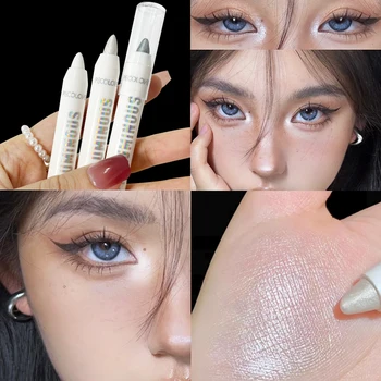 Ручка-хайлайтер, тени для век, Лежащий Шелкопряд, Матовая Белая ручка, Корейская косметика, профессиональный блеск для макияжа глаз для женщин