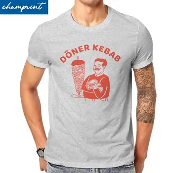 Винтажная футболка для Донер-кебаба, мужская футболка с круглым вырезом из 100% хлопка, футболки с коротким рукавом, одежда больших размеров