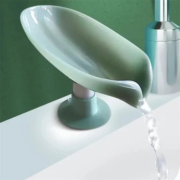 Дозатор мыла в форме листа, дозатор мыла для душа, держатель губки для кухни или аксессуаров для ванной комнаты, мыльница для умывальника