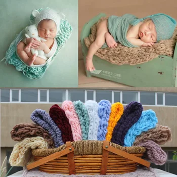 Одеяло для фотосъемки новорожденных, толстое квадратное одеяло для реквизита, детское одеяло для фотосъемки, детское одеяло