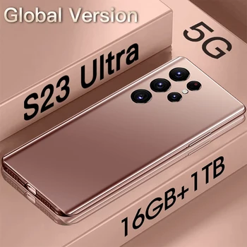 Смартфон S23 Ultra 5G 6,7-дюймовый Полноэкранный Мобильный телефон 6800 мАч Глобальная версия 4G Мобильные телефоны с двумя sim-картами 16 ГБ + 1 ТБ Android телефоны