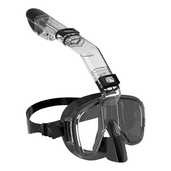 Маска для дайвинга со встроенной дыхательной трубкой, водонепроницаемые и противотуманные очки для дайвинга, плавающие очки для плавания из жидкого силикона