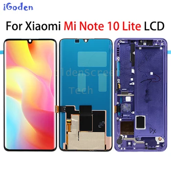 оригинальный AMOLED Для Xiaomi Mi Note 10 Lite Экран дисплея ЖК-дисплей + Сенсорный Экран Для Mi Note 10 Lite M2002F4LG M1910F4G LCD