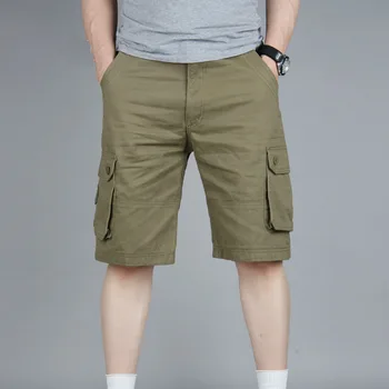 Мужские шорты-карго, Армейские походные военные Мужские повседневные короткие брюки, мужская брендовая одежда, Свободные хлопковые шорты для мальчиков, Лето 2023
