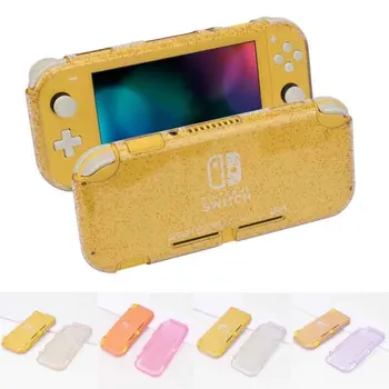 Прозрачный чехол из мягкого ТПУ с блестками, защитный чехол Bling Shell для игровой консоли Nintendo Switch Lite, Прозрачная задняя блестящая защита