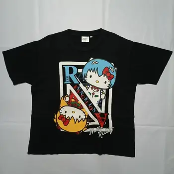 Японская футболка Оверсайз Аниме 2023 Harajuku Топы Kawaii Женская рубашка С Рисунком Кота Одежда с героями Мультфильмов Женская футболка y2k одежда