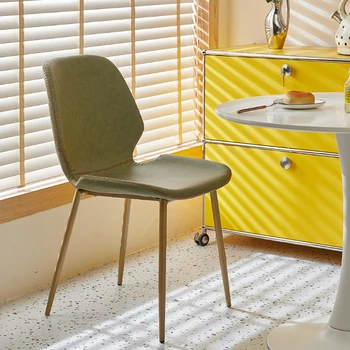 Стулья для семейных обедов в скандинавском минималистичном стиле, стулья со спинками, кожаные стулья для переодевания студентов, металлические стулья в индустриальном стиле