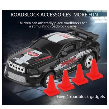 Мини-радиоуправляемый автомобиль с дистанционным управлением из-под кока-колы, гоночная машина с 4 частотами, игрушка для детей (красный)