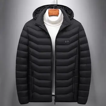 Зимняя куртка на открытом воздухе, куртка с капюшоном и защитой шеи от USB-источника питания, зимнее пальто с подкладкой для женщин и мужчин с подогревом 9 дюймов