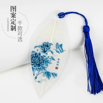 Творческая закладка в виде вены Китайская живопись сине-белый фарфоровый лист в китайском стиле красивые творческие поделки подарки