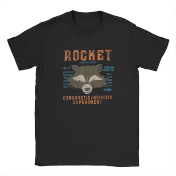 Мужская футболка Guardians Of The Galaxy, винтажные футболки Rocket Raccoon Skills, футболки с коротким рукавом и круглым воротом, 100% Хлопок