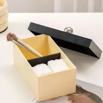 Прочный ящик для хранения, коробка для хранения с ручкой, универсальный пылезащитный косметический органайзер с ручкой для макияжа