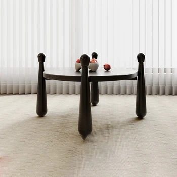 Круглый чайный столик во французском винтажном китайском стиле, простая гостиная из массива дерева, Модный маленький чайный столик